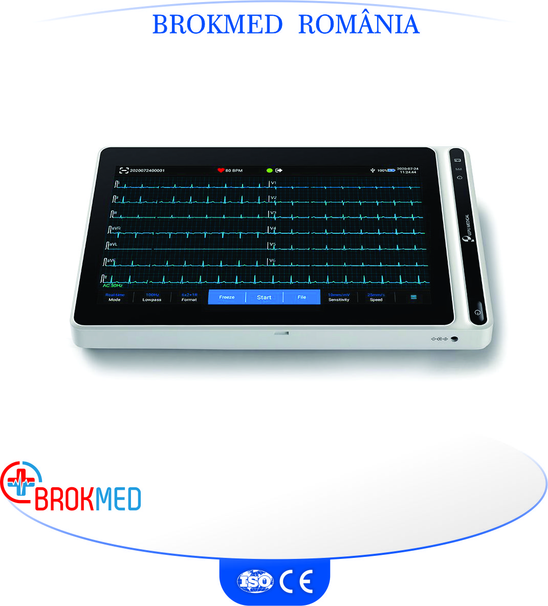 Electrocardiograf tip tableta cu ecran de 7"